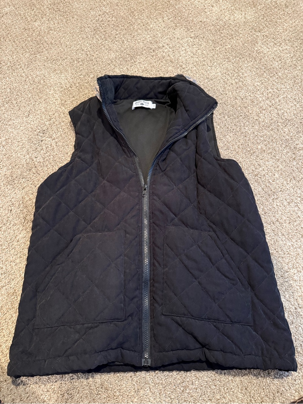 Crazy Train Black Quilted Sleeveless Vest With Leopard Hood